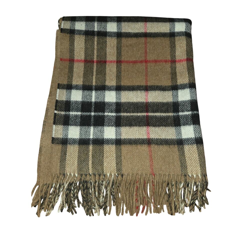 Bronte by Moon Camel Tartan Check Small Throw Knee Blanket Scarf Shawl 30" x 70"